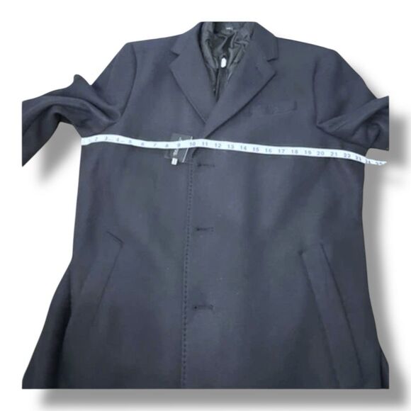 NWT Kenneth Cole Awearness Long Coat Navy Removable Bib Single Breast Men’s XL - Picture 5 of 14